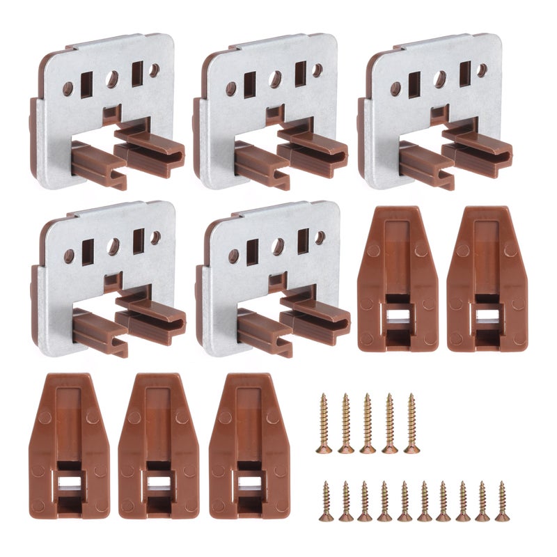 Seweder 5Pcs Drawer Slide Track Guide Glide with Drawer Guide Metal Backing and Drawer Stop for Center Mount Drawer for Dressers for Nightstand for Rite-Trak I 168 Drawer Slide Systems - Image 1